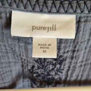 Pure Jill Blue Embroidered Dress